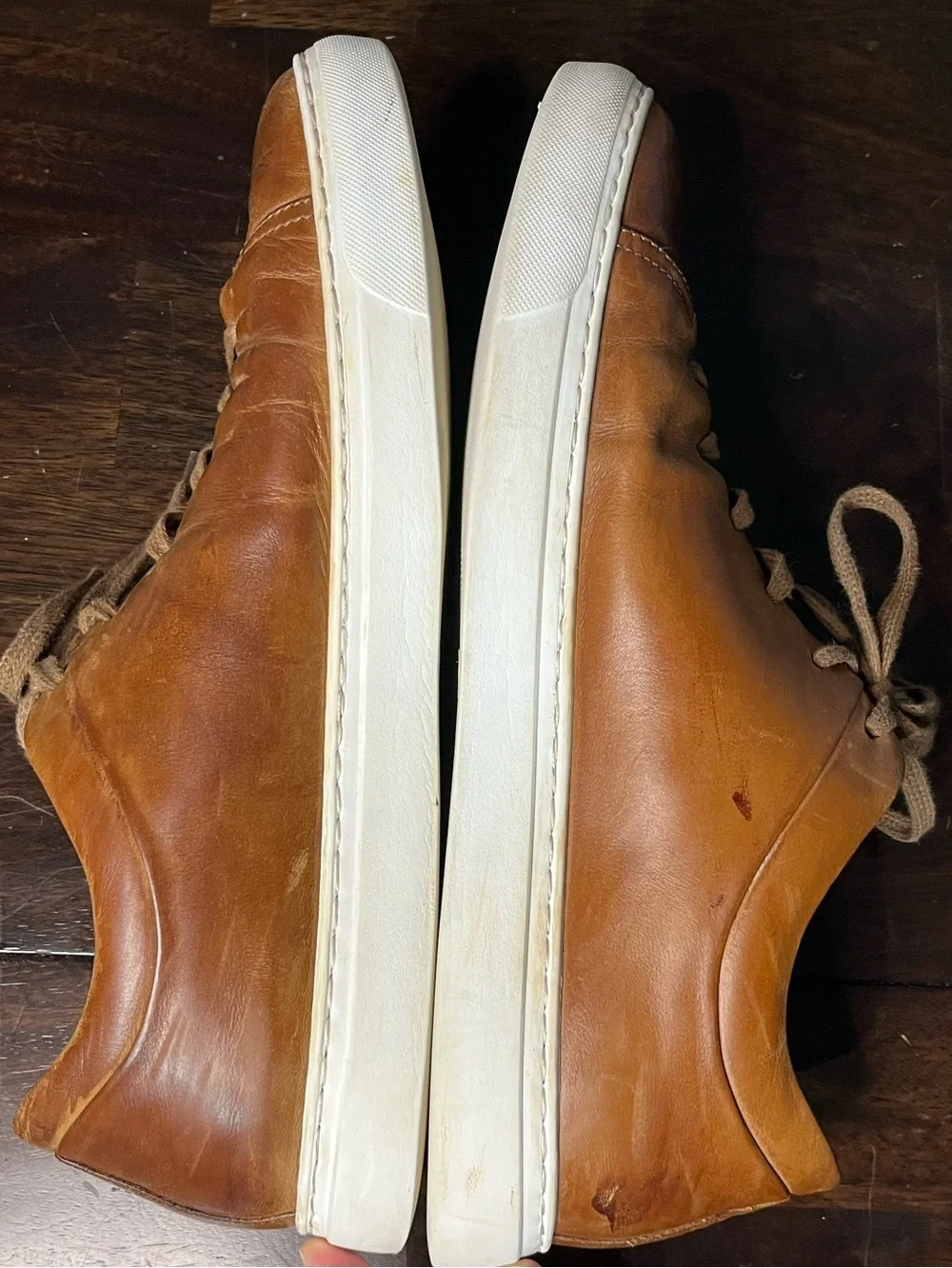 Aquatalia Brown Leather Sneakers, Sz 10